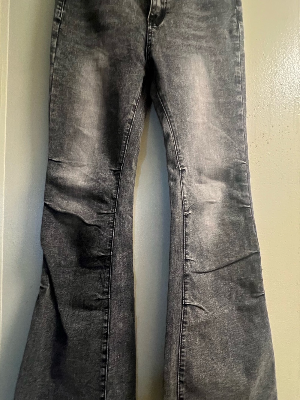 Girl SHEIN Gray Washed Flare Jeans